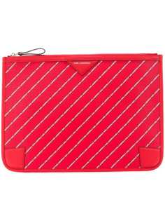 Karl Lagerfeld клатч с полосками с логотипами