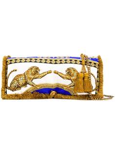 Versace клатч с принтом леопардов
