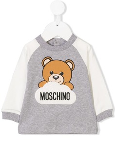 Moschino Kids толстовка с принтом медведя с логотипом