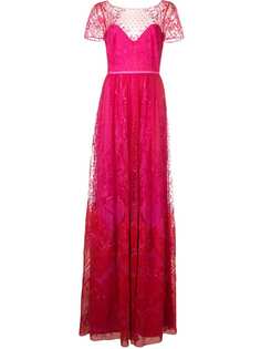 Marchesa Notte длинное кружевное платье