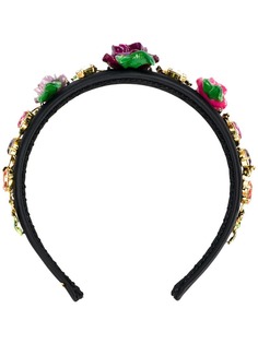 Dolce & Gabbana rose and rhinestone embellished headband