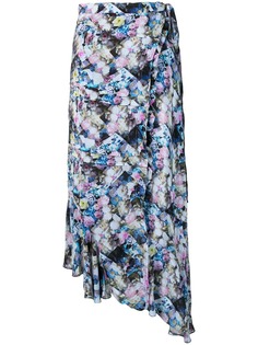 Preen Line асимметричная юбка с цветочным принтом