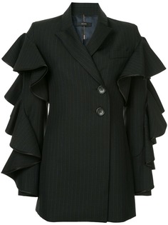 Ellery блейзер в тонкую полоску с оборками на рукавах