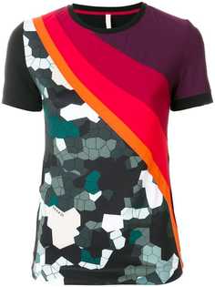 No Ka Oi футболка с полосками и мозаичным камуфляжным принтом