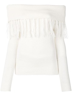 Ki6 джемпер со спущенными плечами и кисточками