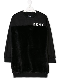 Dkny Kids толстовка с панелями из искусственного меха