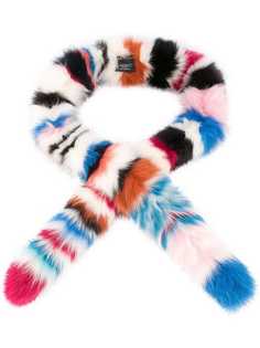 Charlotte Simone striped fox fur scarf