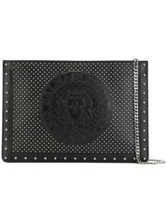 Balmain клатч с заклепками и тиснением