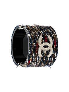 Chanel Vintage твидовый браслет CC