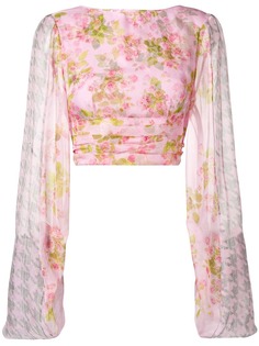 Natasha Zinko укороченная блузка с цветочным принтом