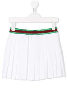Gucci Kids плиссированная юбка с отделкой Sylvie Web