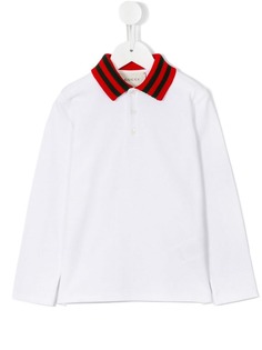 Gucci Kids футболка-поло с контрастным воротником