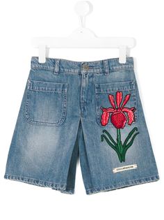 Gucci Kids шорты с цветочной вышивкой