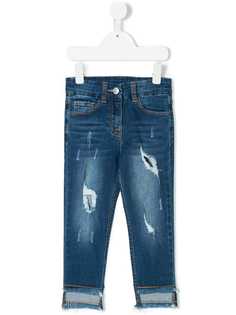Monnalisa джинсы с потертой отделкой