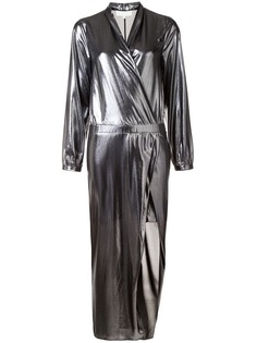 Michelle Mason платье с запахом и эффектом металлик