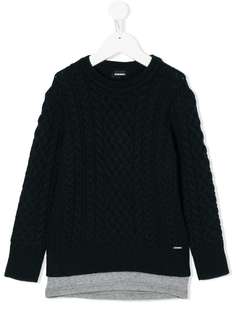 Diesel Kids вязаный свитер с косами