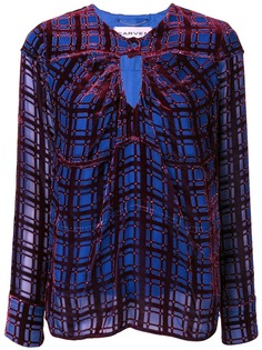 Carven блузка с панелью в клетку