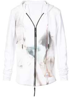 11 By Boris Bidjan Saberi удлиненное худи с принтом