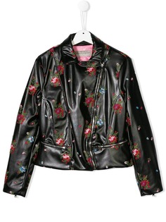 Ermanno Scervino Junior TEEN embroidered biker jacket