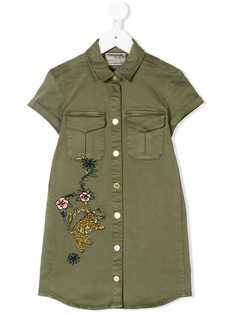 Zadig & Voltaire Kids платье-рубашка с вышивкой
