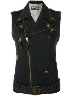 Jean Paul Gaultier Vintage байкерский жилет с эффектом денима