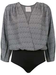 Framed tweed bodysuit
