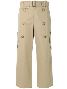 Junya Watanabe Comme Des Garçons Vintage укороченные брюки с двойным рядом пуговиц