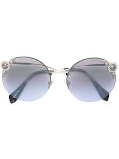 Miu Miu Eyewear солнцезащитные очки с отделкой Noir