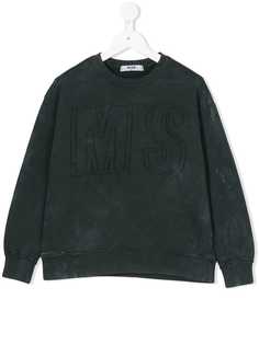 Msgm Kids толстовка с необработанными краями с логотипом