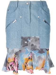 Christian Dior Vintage джинсовая юбка с оборками