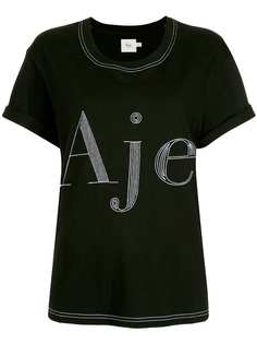 Aje футболка с вышитым логотипом