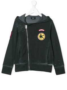 Diesel Kids толстовка на молнии с заплаткой