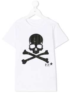 Philipp Plein Junior футболка с принтом черепа и костей