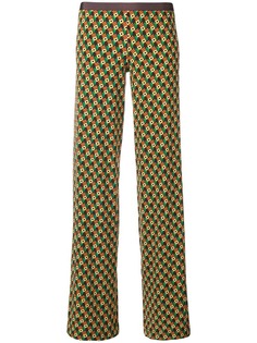 Siyu geometric print straight trousers