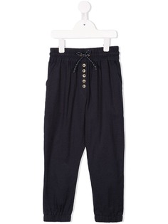 Velveteen ruched waistband twill trousers
