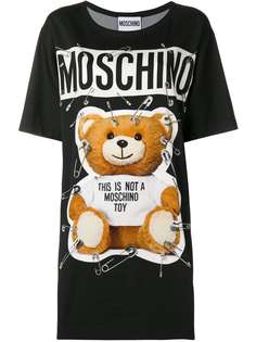 Moschino платье с принтом медведя и булавок
