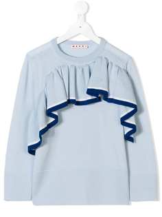 Marni Kids ruffle trim sweatshirt