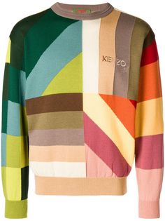 Kenzo Vintage свитер дизайна колор-блок