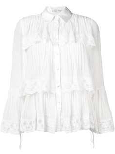 Alice+Olivia рубашка с ярусной кружевной отделкой