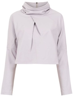 Clé high neck leather top