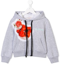 Natasha Zinko Kids flower patch drawstring hoodie