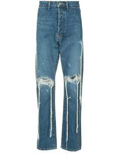 Doublet прямые джинсы с рваными деталями