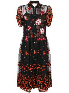 Comme Des Garçons Vintage прозрачное платье с цветочной вышивкой