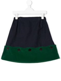 Owa Yurika colour block button skirt