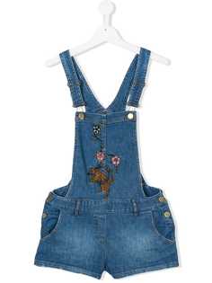 Zadig & Voltaire Kids джинсовый комбинезон на лямках с вышивкой спереди