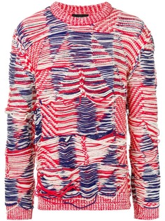 Calvin Klein 205W39nyc вязаный свитер в стилистике американского флага