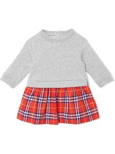 Burberry Kids Check Cotton Sweater Dress