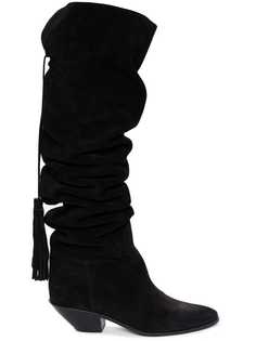 Saint Laurent сапоги с драпировкой West 45