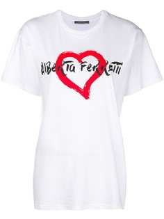 Alberta Ferretti футболка с принтом сердца и логотипа