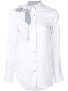 Balossa White Shirt рубашка оригинального кроя с завязкой на горловине
